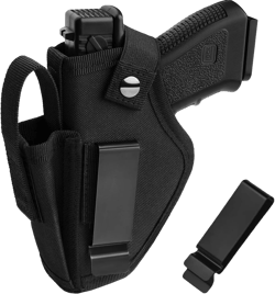 Gun Holster for Men/Women, 380 Holster, Pistol Holster for Glock 43x Holster, IWB/OWB 9mm Holsters, Right/Left Holster Fits Glock19,17,23,26,27,42,43 S&W M&P Sig Black with Magazine