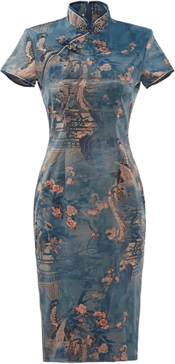 Shanghai Story Knee Length Cheongsam Chinese Traditional Dresses Women's Qipao 5X-Large Style F