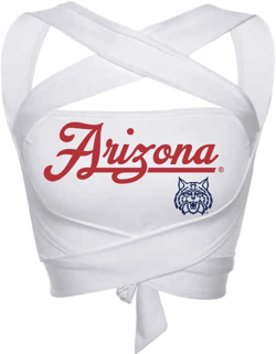 Lojobands Women's Multi Way Bandeau Tube Top One Size Made in USA One Size Arizona Wildcats - White