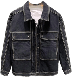Men's Denim Jacket for Autumn Winter, Retro Workwear Casual Jacket, Teenage Top XX-Large Black
