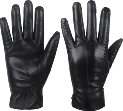 Yicorgard Women's Winter Driving Gloves - PU Leather Touchscreen With Warm Fleece Lining for Motorcycle Large Black(pu Leather)