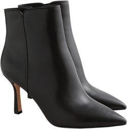 Pointed-toe ankle boots in leather