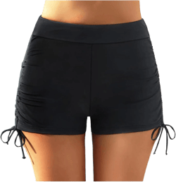 Womens Swim Shorts Solid Tankini Bottoms Swimsuit Bathing Suit Swimming Shorts Boyshort Swimwear Medium Zyz2-black