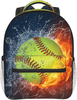 Kid's Mini Backpack 12 inch Fire Softball Backpack Schoolbag Preschool Kindergarten Children Bag Nursery Travel Bag for Toddler Boys Girls Age 3-7 Multicolor17 12 inch