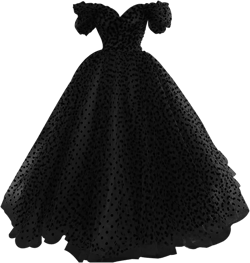 Xijun Vintage Polka Dots Tulle Prom Dresses for Women Off The Shoulder Formal Party Gowns 8 All Black