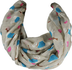 KnitPopShop Scottie Dog Schnauzer Infinity Scarf ball (beige)