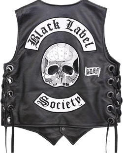 Black Label Society Original Leather Vest for Men | Band Heavy Rock & Metal Music Black Vest with Patches Small Leather