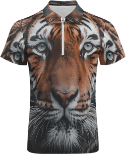 Tiger Casual Mens T-Shirts Quarter Zipper Short Sleeve Golf Tees Tops Summer
