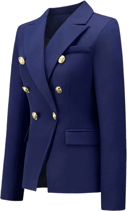 Blazers for Women Business Casual Jacket Blazers Open Front Long Sleeve Work Office Jackets Blazer 4 Navy Blue