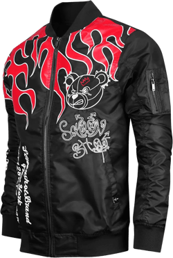 SCREENSHOT Hip-Hop Urban NYC Fashion Bomber Jacket - Modern Outdoor Lightweight Streetwear Graffiti Print Zip Up Top