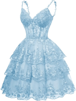 Light Blue Women Sweetheart Glitter Short Homecoming Dresses for Teens A Line Lace Sparkly Sequin Lace Prom Prom Cocktail Party Gowns 6