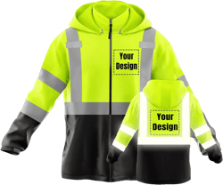 Hi-Vis Safety Jackets Custom Logo High Visibility Windbreaker Team Work Uniform Large Green