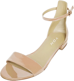 YDN Womens Chic Block Low Heel Sandals Open Toe Ankle Strap Patent Comfortable Walking Dress Flat Shoes Size 4-15 11 Nude