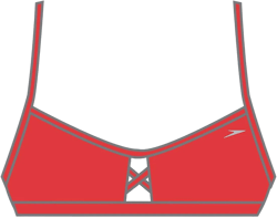 Speedo Women's Swimsuit Top Bikini Endurance Lite Tie Back Solid Medium Speedo Red