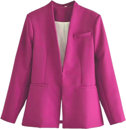 Blazers for Women Fashion Casual Open Front Cardigan Jacket Work Office Blazer One Button Blazer Jacket 6 Fuschia