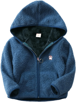 Happy Cherry Girls Polar Fleece Vest Reversible Cartoon Zipper Hooded Waistcoat 4-5T(Height:43.3"-47.2") Long Sleeve-gray Blue