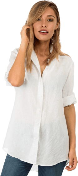 Gaia White Relaxed Linen Tunic Shirt