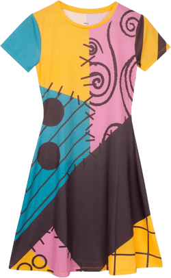 Disney Nightmare Before Christmas Sally Women's Short Sleeve Costume Dress Small