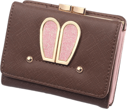 Cute Wallets for Women Girls Wallet for Teens Small Card Holder Wallet Leather Trifold Change Purse Ladies Mini Short Coin Purse (Brown)