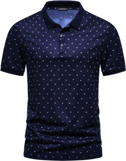 Men's Casual Short Sleeve Polo Shirt Summer Holiday Beach Tropical Tops Golf Shirts for Men A:dark Blue X-Large