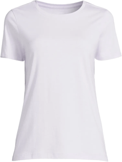 Lands' End Women's Relaxed Supima Cotton Crew Neck T-Shirt - X Large - Pale Lilac Frost