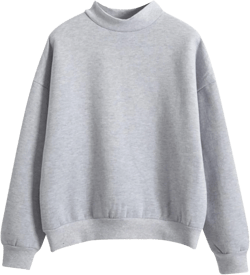 Womens Fashion Cotton Pullover Casual Solid Color Oversized Long Sleeve Round Neck Sweatshirt Tops Soft Basic Hoodie Grey Large