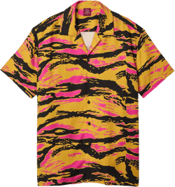 CNCPTS Tiger Camo Print Shirt (Pink/Black/Yellow)
