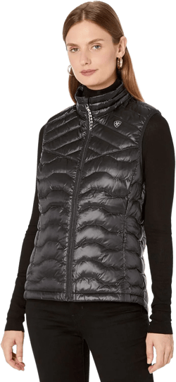 ARIAT Ideal Cerulean Down Vest Large Ir Black