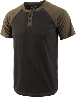 Mens Fashion Classic Slim Fit Short/Long Raglan Sleeve Workout Gym Golf Henley Tee Shirts