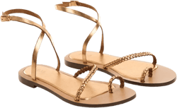Metallic leather sandals