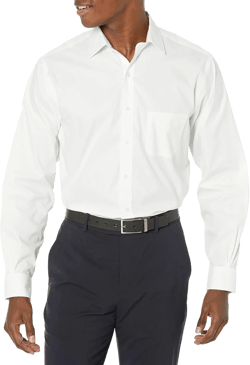 Brooks Brothers Men's Non-Iron Stretch Pinpoint Solid Ainsley Spread Collar Dress Shirt 15" Neck 34" Sleeve White/White