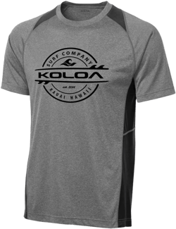 Joe's USA Koloa Surf Thruster Logo Moisture Wicking Athletic Shirts in Regular, Big & Tall Medium Heather/Black