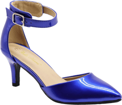 Enzo Romeo Jputa Women's Pointy Toe High Mid Heel Sexy Ankle Strap Sandals Ballerina Dress Pump Ballet Wedding Patent Harlow Pump Shoes