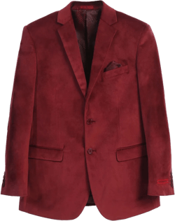 Gioberti Men's Formal Super Soft Velvet Blazer Jacket, Burgundy, 38 Regular