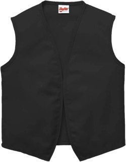 DayStar Apparel Unisex Uniform Vest - No Pockets - Style 740NP 4X-Large Black