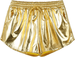 Womens Yoga Sparkly Hot Shorts 70s 80s Rave Disco Shiny Metallic Pants Sparkly Sequin Dance Shorts for Teen Girls Small Gold