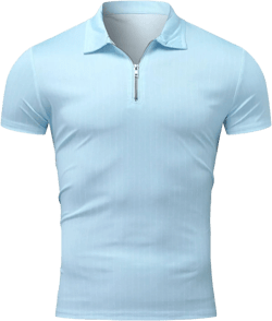 Men's Classic Short Sleeve Polo Shirt Zip Up Casual Summer Slim Fit T-Shirts Striped Graphic Printed Tops Beach Tees