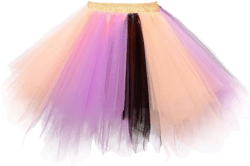 Adult Women 80's Tutu Skirt Layered Tulle Petticoat Halloween Tutu X-Large-XX-Large Purple/Pink/Black