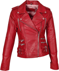 Women's Lambskin Real Leather Biker Jacket KN422 XX-Large (Fit to chest 40) Red