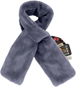 Sprigs Faux Fur Scarf With Hidden Pocket Gray One Size Fits Most