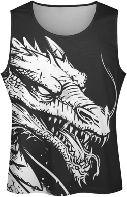 Muscle Shirts for Men Graphic Tank Top Summer Mens Sleeveless Quick Dry Cool Crew Neck Workout Comfy Tee X-Large Dragon Black