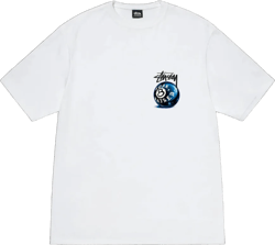 Stussy Born and Raised 8 Ball Tee Shirt White