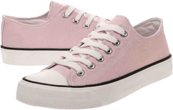 Canvas Shoes Sneakers for Women Fashion Low Top Lace Up Canvas Sneakers Classic Casual Walking Running Comfortable Non Slip Board Shoes（fen-235） Pink