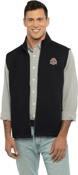 Men's Collegiate Full Zip Quilted Vest Ohio State Buckeyes Medium Team Color