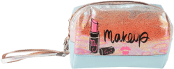 Unique Bargains Women Portable Lipstick Makeup Bag Blue 1 Pc