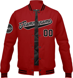 Custom Varsity Jackets for Men Women Youth Personalized Letterman Jackets with Stitched Name Number Medium Red Black