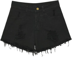 Rvidbe Jean Shorts for Women Women's Juniors Plus Size Stretchy High Waisted Distressed Denim Shorts Summer Hot Pants Pockets XX-Large Black