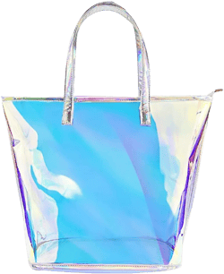 GALPADA Womens Zipper Wallet Clear Tote Bags Holographic Bags Clear Stadium Bag Large Capacity Beach Bag Shopping Bag for Women Girl Zipper Storage Bags
