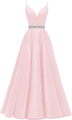 Yexinbridal Satin Prom Dresses Long for Women 2025 Spaghetti Straps Beaded V-Neck Formal Evening Party Gowns 20 Blush Pink Satin