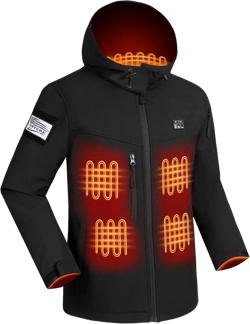 Vencede Womens Heated Jacket with 10000mAh Battery Pack, Soft Shell Heated Jacket for Women with Detachable Hood